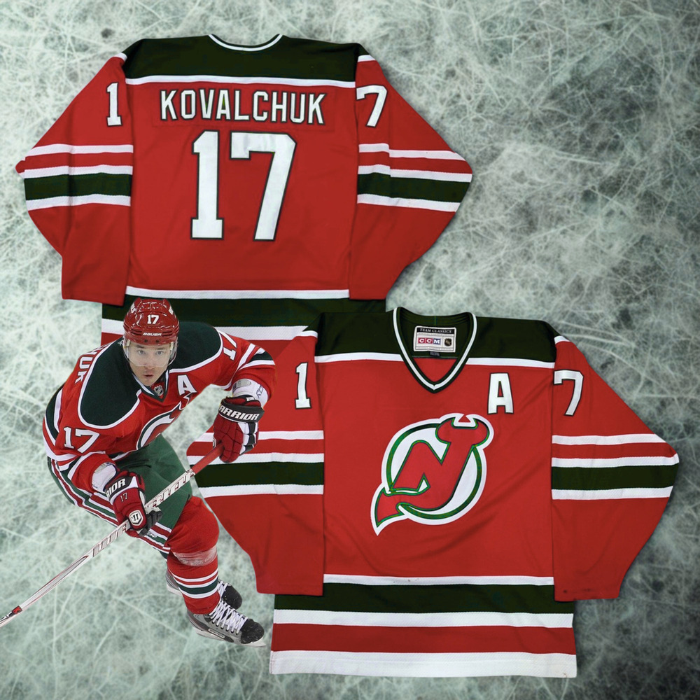 New Jersey Devils Ilya Kovalchuk #17 CCM NHL Jersey 2XL Red Green Retro